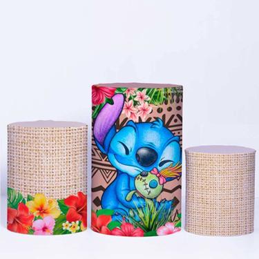 Imagem de Trio de Capa Cilindro para Festa Infantil Veste Fácil c/ Elástico Lilo e Stitch