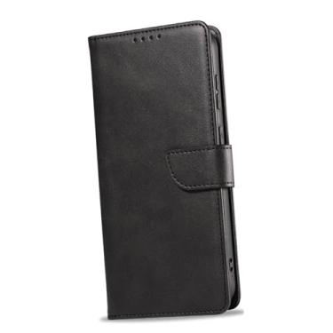 Imagem de Jiawu Capa de Telefone S25 Elegante Capa Carteira de Couro Suporte de Carregamento Sem Fio para Pessoas Elegantes (Preto)