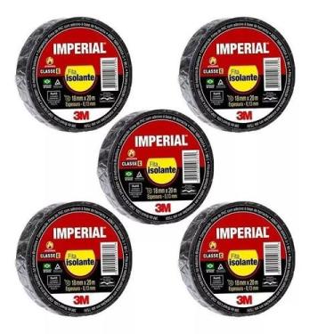 Imagem de Kit 5 Fita Isolante 3M Imperial 18MM X 20M