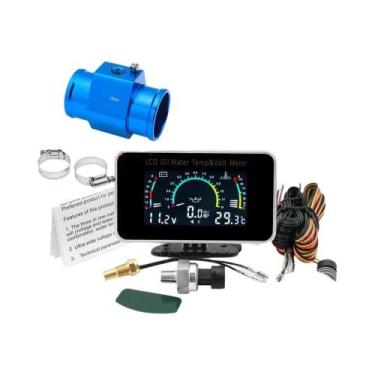 Imagem de Medidor Digital Automotivo 3 Em 1 LCD: Temperatura Da Água, Pressão Do