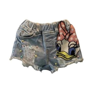 Imagem de Calças Jeans De Algodão Para Meninas, Estilo Verão, Com Estampa De Cis