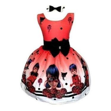 Imagem de Vestido Temático Infantil Joaninha Menina Bug Regata - PEQUENOS ENCANT