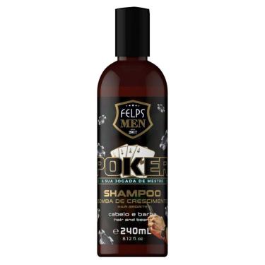 Imagem de Shampoo Cabelo e Barba Poker Bomba de Crescimento Felps Men - 240ml