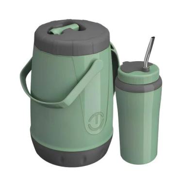 Imagem de Kit Tererê Unitermi 2,5L Copo Térmico 650ml com Bomba Inox  Praticidad
