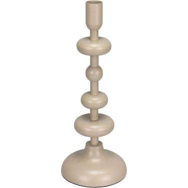 Imagem de CASTIÇAL DECORATIVO PORTA VELA HOME&CO METAL 26x10x10cm MARFIM