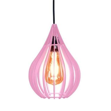 Imagem de Luminária Teto Lustre Pendente Balcão Cozinha Sala Chile Cor:rosa - SH