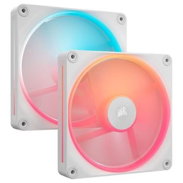 Imagem de Kit com 2 Ventoinhas Corsair LX-R RGB Series, iCUE LINK LX140-R RGB, 140mm, Branco - CO...