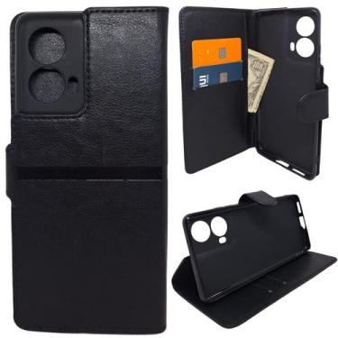 Imagem de Capa Carteira Para Motorola G85 (Tela de 6.67) Capinha Case Cor:Preto 