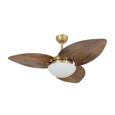 Imagem de Ventilador de Teto Casa H Dormamu Dourado 120cm 3 Pás 3 Velocidades com Luminária Integ...