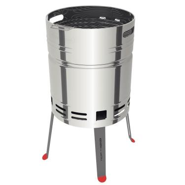 Imagem de Churrasqueira a Carvão TCP 400 Portátil em Aço Inox com Grelha Desmontável Cinza Tramontina