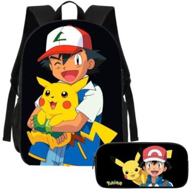 Imagem de Kit Mochila e Estojo Escolar Pokemon Volta as Aulas - Genérica