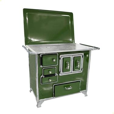 Imagem de Fogão a Lenha Tradicional Venâncio N°2 Verde Porta Dupla Com Tampa Gabinete Direito
