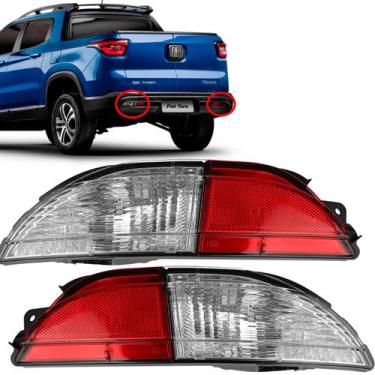 Imagem de Par Lanterna Luz Ré Parachoque Traseiro Fiat Toro  2015 2016 2017 2018