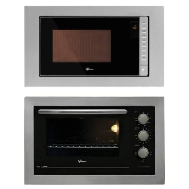 Imagem de Kit Fit Line Forno Eletrico 48L E Micro Ondas 25L De Embutir Em Inox 220V Fischer