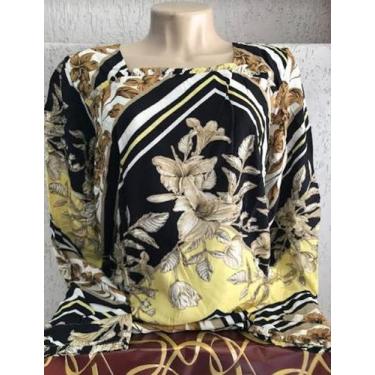 Imagem de Blusa Social Feminina Manga Longa Estampada em Tecido - Joelik, Estamp