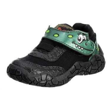 Imagem de Tênis Infantil Masculino Dinossauro Macio - AS239 - Vissi, Preto, Verd