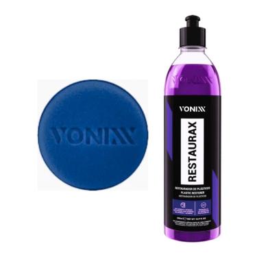 Imagem de Restaurador de Plásticos Automotivos para Interior e Exterior Restaurax 500ML com Aplicador de Espuma Vonixx