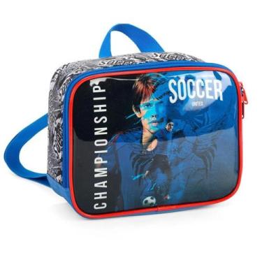 Imagem de Lancheira Escolar Championship Soccer Goall Azul - Luxcel, 1