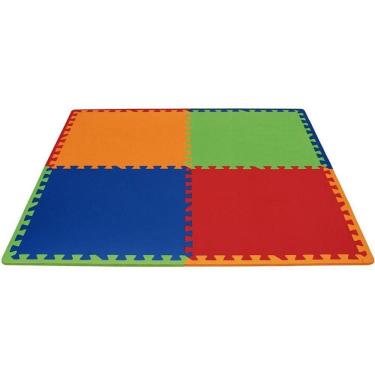 Imagem de Tatame Play Mat Color 52x52cm 8mm 4 Peças de EVA com Encaixe Firme para Pisos e Paredes Evamax