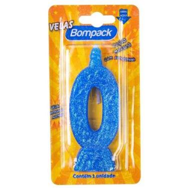 Imagem de Kit c/ 6 Vela Supernumeros Bompack N0 Azul Un - Embrast