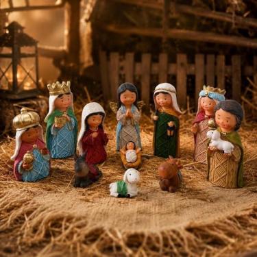 Imagem de Presépio Infantil 11 Peças Resina Premium 15cm Decoração Natal - Irace