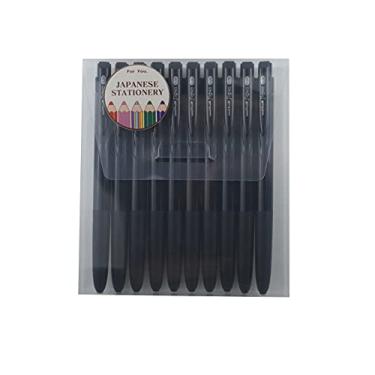 Imagem de Uni-ball RT1, caneta de tinta de gel retrátil, 0,28 mm, tinta preta, 10 peças com kit de estojo de caneta original MIYABI Stationery Store (UMN-155-28x10)