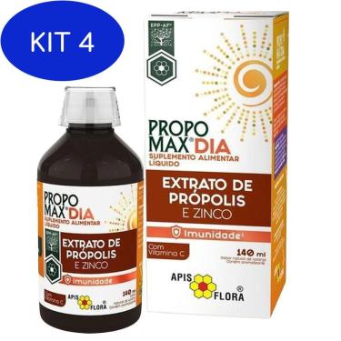 Imagem de Kit 4 Propomax Dia Xarope De Própolis 140 Ml - Apis Flora