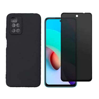 Imagem de Capa Case Anti Impacto Aveludada Preta + Pelicula Anti Spy Xiaomi Redmi 10 Prime (Redmi 10 Prime)