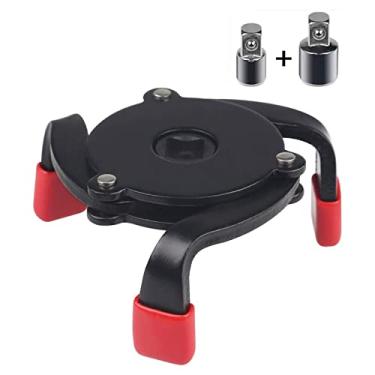 Imagem de Filtro de óleo ajustável universal JDMON, faixa de 6,35 cm a partir de 10,16 cm, removedor de chave de filtro de óleo de garra de 7,62 cm com um par de luvas grátis, Black-one way