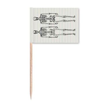 Imagem de Estrutura do corpo humano, esqueleto, palito, bandeiras, marcador, decoração de festa