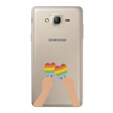 Imagem de Capa Case Capinha Samsung Galaxy  On7 Arco Iris Mãos Com Corações - Sh