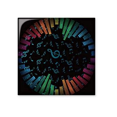 Imagem de Rabow Rotatg Notas musicais Azulejo de cerâmica preto brilhante para banheiro Cozinha Parede Pedra