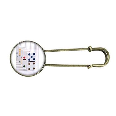 Imagem de Pai Gow Dominoes Dice Jogo Retrô Broche de Metal Clipe Joias