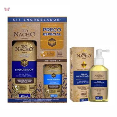 Imagem de Kit Engrossador Tio Nacho Shampoo Cond Spray Antiqueda