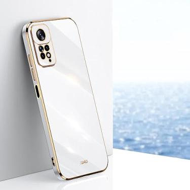 Imagem de Capa quadrada de chapeamento de luxo para Xiaomi para Redmi Note 11 11S 10 9 Pro 10S 10C 9C para Mi 12 11T Poco X4 Pro M4 X3 NFC F4 GT F3 capa macia, branco, para Redmi Note 10 Pro