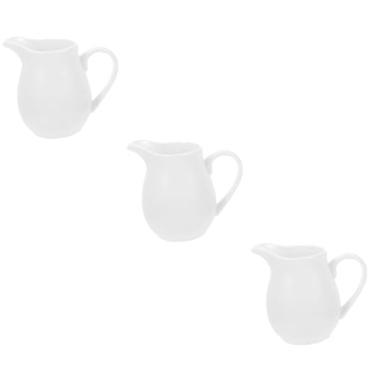 Imagem de IMIKEYA 3 Pecas jarro de leite de cerâmica cafeteira máquina de molheira com jarros de molho xícara de expresso creme de frasco de tempero molheira de leite com tampa