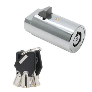 Imagem de Qjaiune Fechadura e chave não universal para máquina de venda automática, trava de máquina de refrigerante com chave tubular, substituição de bloqueio de doces de lanche para chiclete de coca (chave