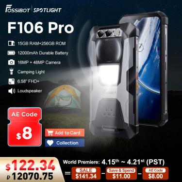 Imagem de FOSSIBOT-F106 PRO Smartphone robusto  telefones celulares  estreia mundial  15GB  256GB  MTK G85