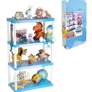 Imagem de Prateleira de Chão Retangular Baby Com 4 Andares Azul