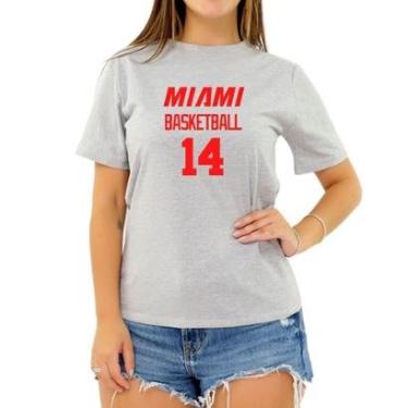 Imagem de Camiseta Cidade Feminina Miami Basketball Basketball 14-Feminino