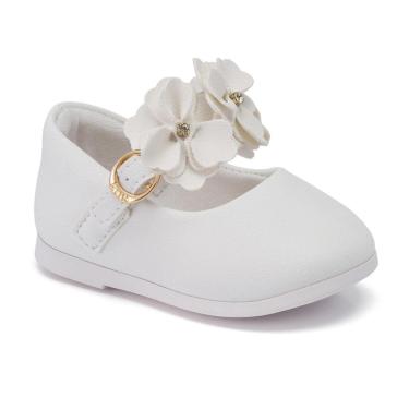 Imagem de Sapatilha Bebê Menina Batizado Branco Princesa - Klin-Feminino