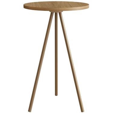 Imagem de Mesa Lateral Redonda Artesano 53,5 Cm (altura) Em Mdp Hanover Estrutura Metálica Em Aço...