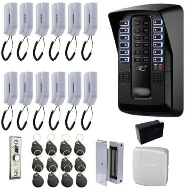 Imagem de Porteiro Interfone Coletivo Eletronico Interfonia Predial Residencial 12 Pontos Completo Intelbras Tag Fechadura Eletroima
