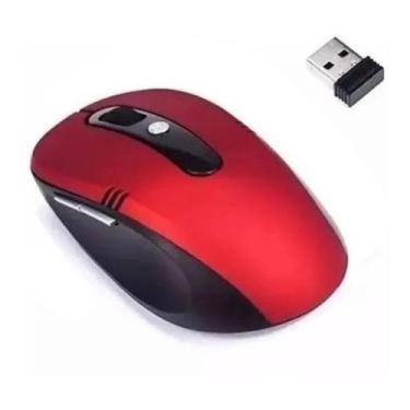 Imagem de Mouse sem Fio 2.4Ghz Receptor Usb para PC e Notebook - ANXIN, Vermelho