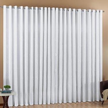 Imagem de Cortina Luz Voil Bordado 3,00X2,80 Sala Quarto Branca - Doce Lar Enxov