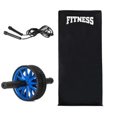 Imagem de kit colchonete academia + Roda Abdominal + Corda Treinos Exercício Fun