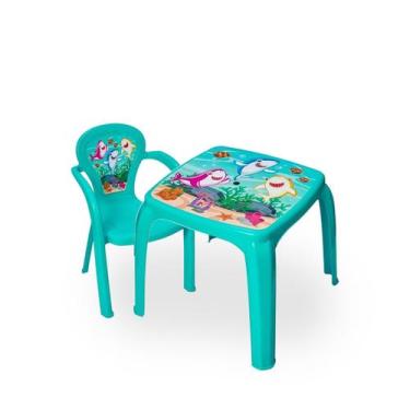 Imagem de Conjunto Mesa Mesinha Infantil Com Uma Cadeira Decorada - Usual Utilid