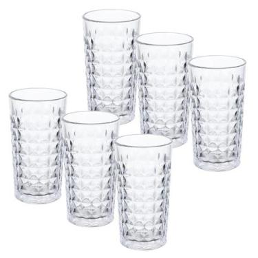 Imagem de Kit 6 Copos Vidro Transparente Long Drink Água Bebidas 280ml - CLICK H
