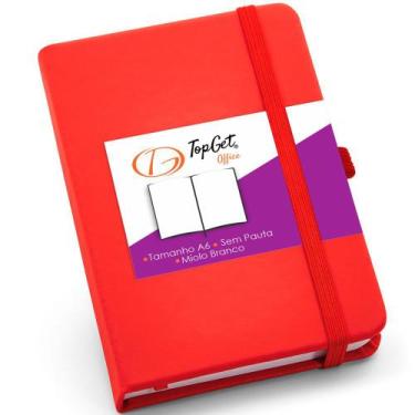 Imagem de Caderneta de Anotações 14x21cm 80 Folhas Sem Pauta - TopGet, Vermelho