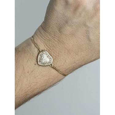 Imagem de Pulseira Regulável Coração Zircônias Banho Ouro Lomany Co. - BD Net Co